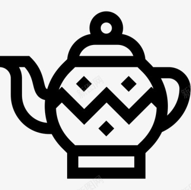 茶壶造型艺术2线性图标图标