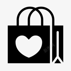 情人节礼品袋购物袋礼品袋爱情图标高清图片