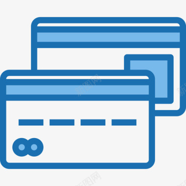 金融卡通蓝色信用卡银行和金融7蓝色图标图标