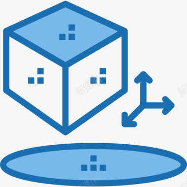 3d小人设计素材3dvrdigital4蓝色图标图标