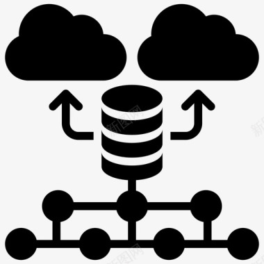 云服务云网络云计算云数据图标图标