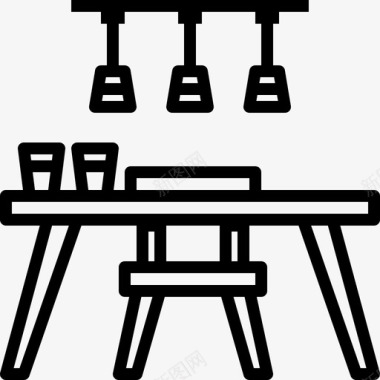 厨房一套家具餐厅家具室内图标图标