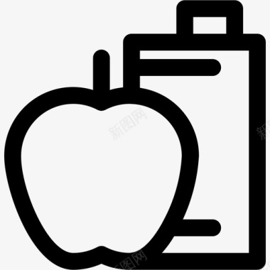 苹果和牛奶饮食食物图标图标