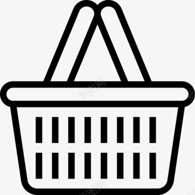 购物篮超市25直线型图标图标