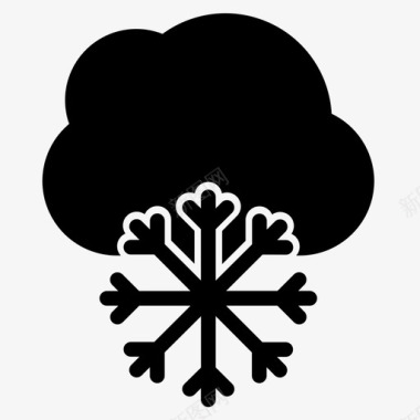 浮动的雪花雪花自然64字形图标图标