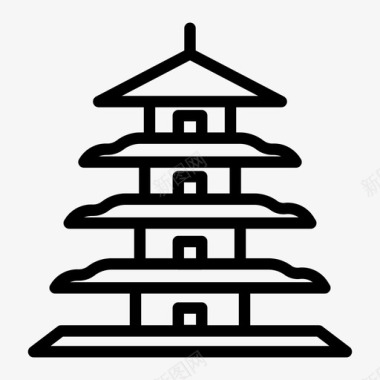 日本寺庙日本神社神社图标图标