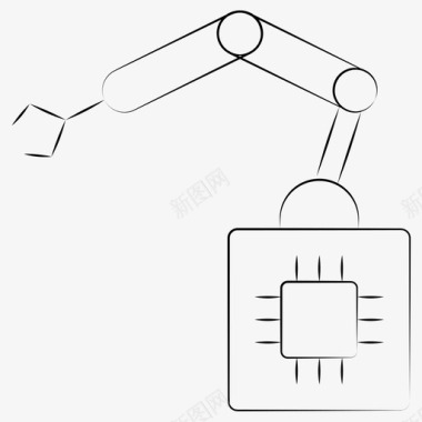 手绘学习用具机器学习智能机器机器人图标图标