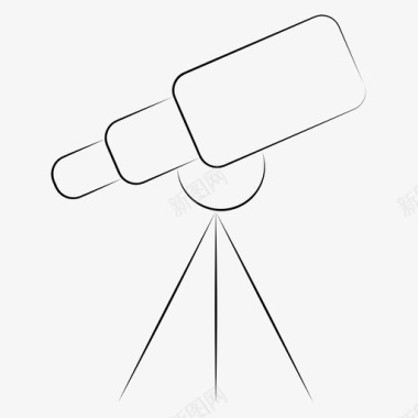 手绘天文望远镜图标图标
