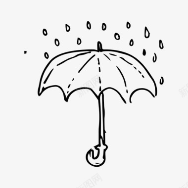 雨秋天伞图标图标