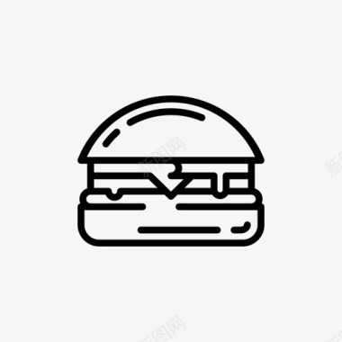 汉堡美式芝士汉堡图标图标