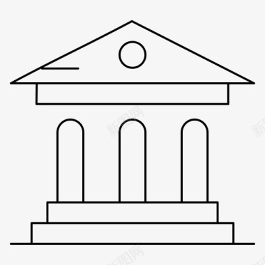 矢量大学校徽大学银行校园图标图标