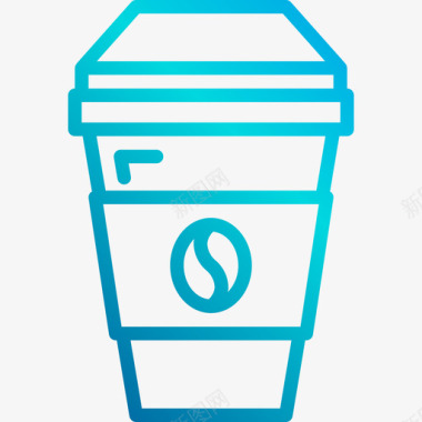 咖啡杯餐饮6线性梯度图标图标