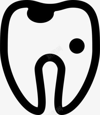 空心牙牙病牙疾患图标图标