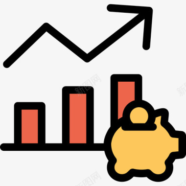 橙色分析分析和图表线颜色橙色图标图标