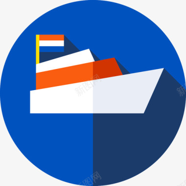荷兰13号船扁平图标图标