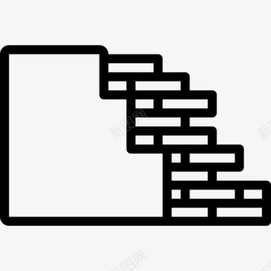 草与墙墙结构3线性图标图标