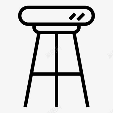 古代凳子凳子酒吧凳椅子图标图标