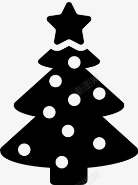 圣诞树松树庆祝活动和节日图标图标