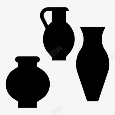 花瓶陶瓷罐子图标图标