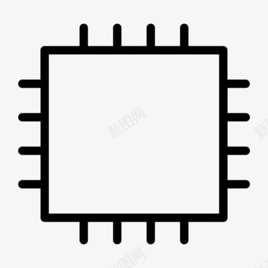 微芯片硬件处理器图标图标