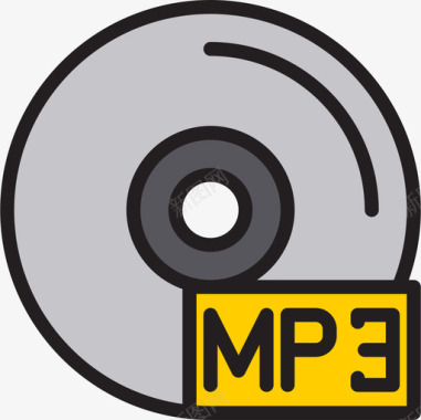 MP3音乐文件Mp3多媒体46线性彩色图标图标