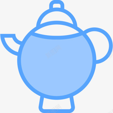 茶壶咖啡56蓝色图标图标