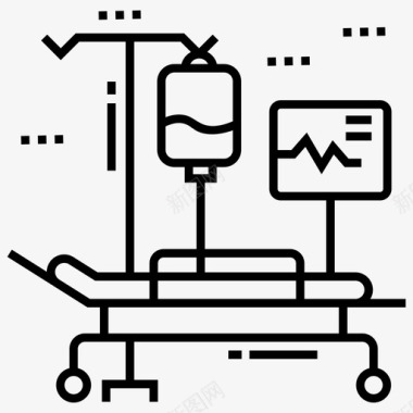 多包病房担架救护车床医院担架图标图标