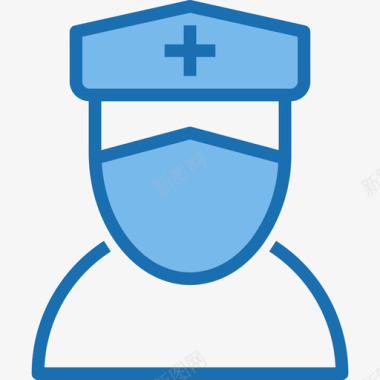 护士医疗保健10蓝色图标图标