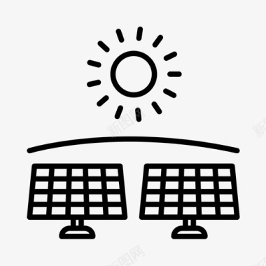 太阳能板太阳能绿色能源可再生资源图标图标