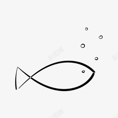鱼食物手绘图标图标