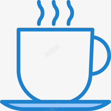 咖啡杯咖啡52蓝色图标图标