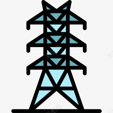 电线杆九月能源4号线颜色图标图标