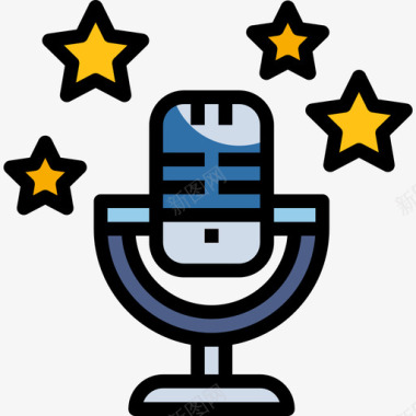 150麦克风圣诞150线颜色图标图标