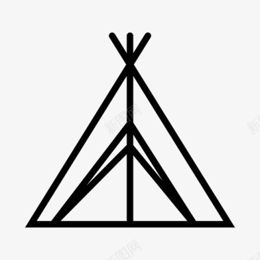 帐篷露营印第安人美洲土著图标图标