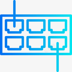 网络中心数据和网络中心6梯度图标高清图片