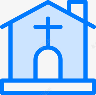 教堂所有圣徒日2蓝色图标图标