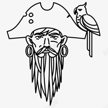 帽子海盗胡子帽子图标图标