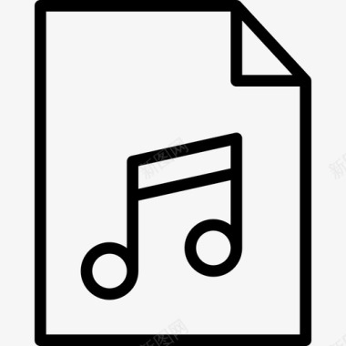 网易音乐图标音乐文件多媒体44线性图标图标