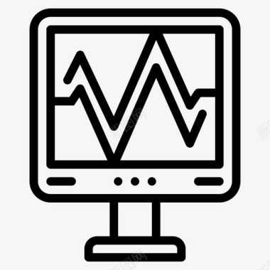 医疗系列标识脉搏监护仪心脏医疗图标图标