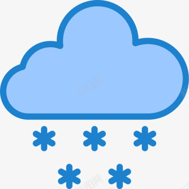 蓝色天气符号下雪183号天气蓝色图标图标