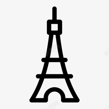 巴黎风光埃菲尔铁塔建筑法国图标图标