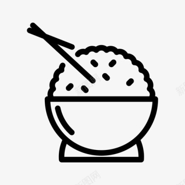 一碗饭筷子食物图标图标