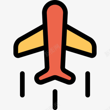 飞机野营63直线颜色橙色图标图标