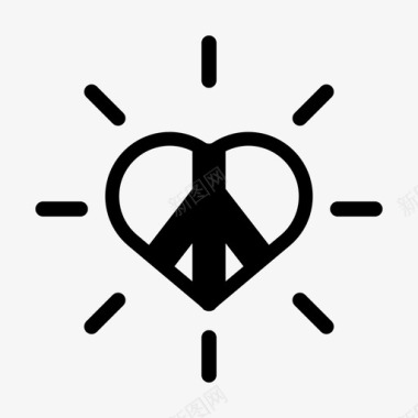 和平与爱心情人节图标图标