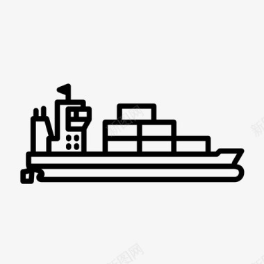 货船集装箱运输图标图标
