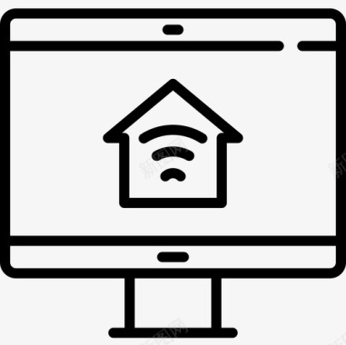 计算机背景计算机domotics8线性图标图标