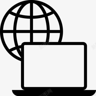 互联网浏览器地球仪笔记本电脑图标图标