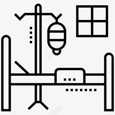 医疗包医院病房病床医院担架图标图标