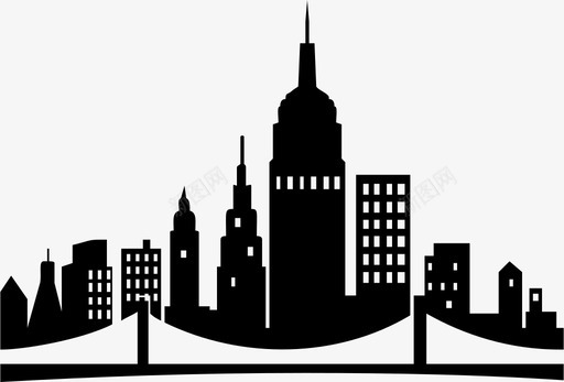布鲁克林大桥城市布鲁克林大桥建筑图标图标