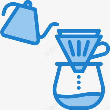 咖啡壶咖啡店76蓝色图标图标